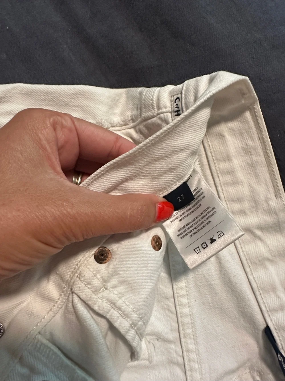 Citizens Of Humanity White Distressed Denim Shorts